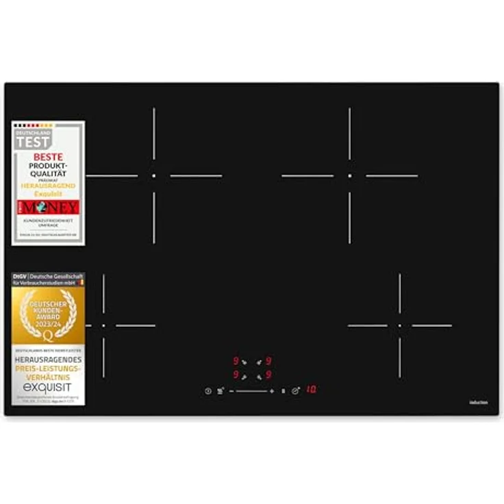 Exquisit Induktionskochfeld EKI800-SF-B-380, 9 Stufen, Stop&Go-Funktion, Abschaltautomatik, Timer, 7200 W – Bild 1