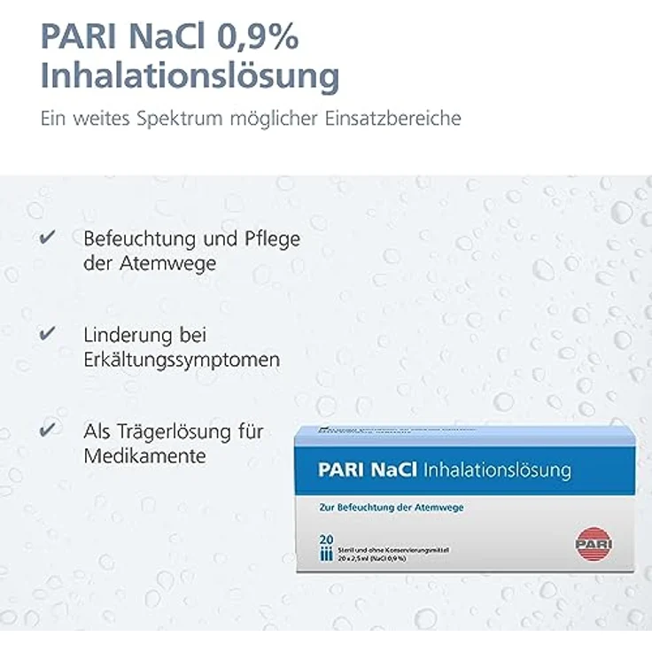 PARI Kochsalzlösung zum Inhalieren für Säuglinge, Kinder und Erwachsene – 120 Ampullen á 2,5ml NaCl 0,9 Inhalationslösung - Steril und ohne Konservierungsstoffe – Bild 4
