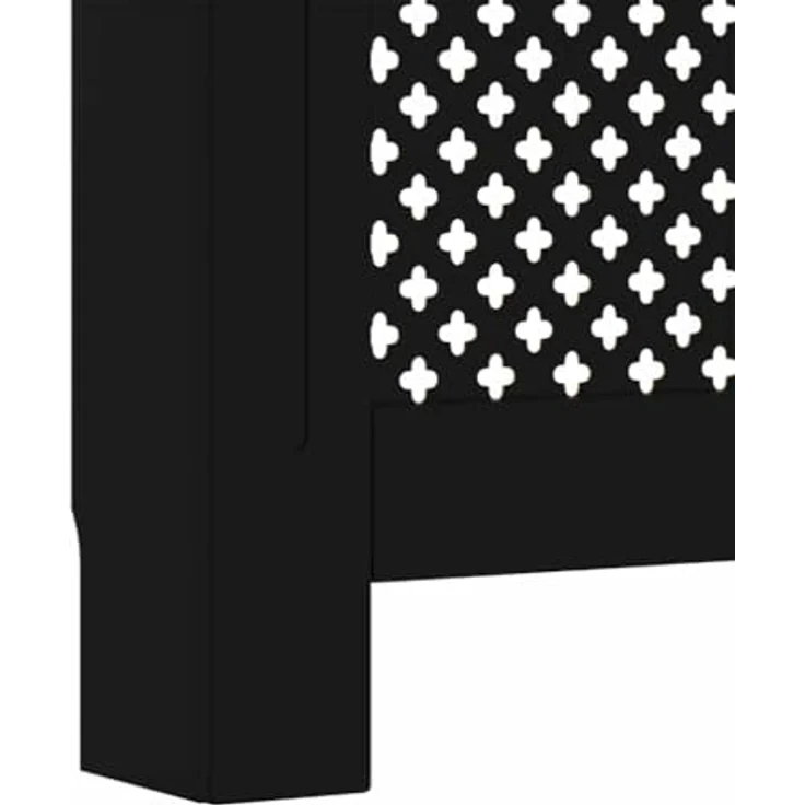 vidaXL Heizkörperverkleidung Schwarz, MDF mit Latten-Design, 112x19x81,5 cm – Bild 5