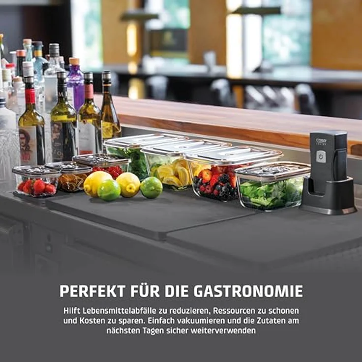 Caso Vacu OneTouch Pro Set - Kabelloser Handvakuumierer mit starker Pumpenleistung 12 Liter/Minute, Lithium-Ionen-Akku für 85 min Laufzeit, inkl. umfangreichem Zubehör – Bild 3