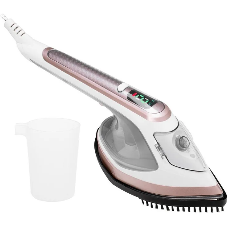 Adler Dampfbügeleisen AD 5044, 2 in 1 Kleidungsdampfer und Bügeleisen, Keramiksohle, weiß, gold