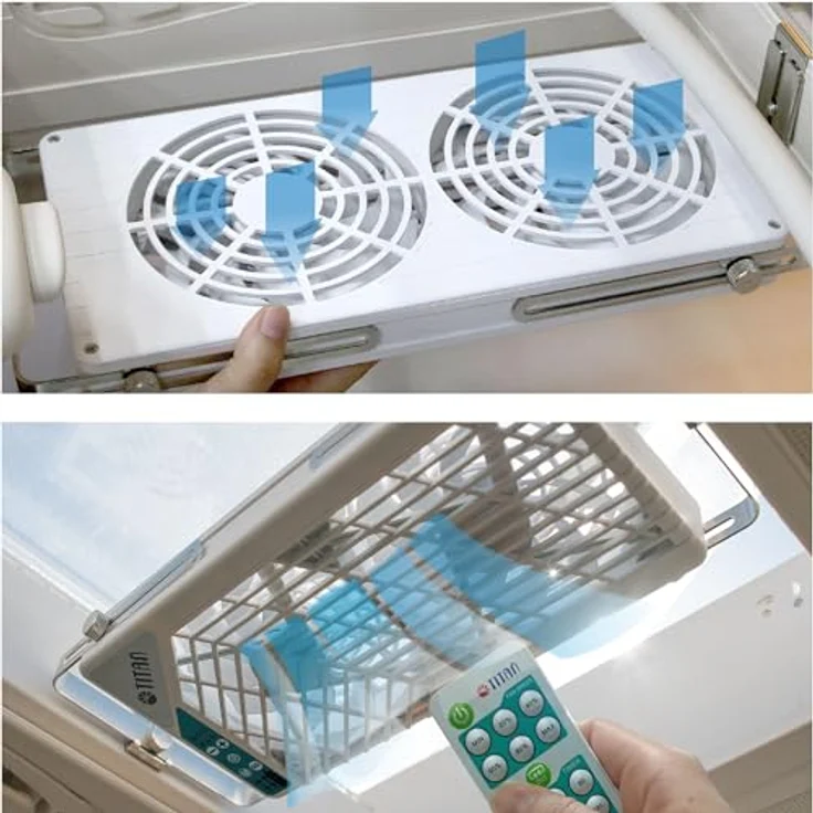 Titan TTC-SC21/V4+ Fenster-Doppellüfter, 2x140mm mit Fernbedienung für Wohnmobil – Bild 6