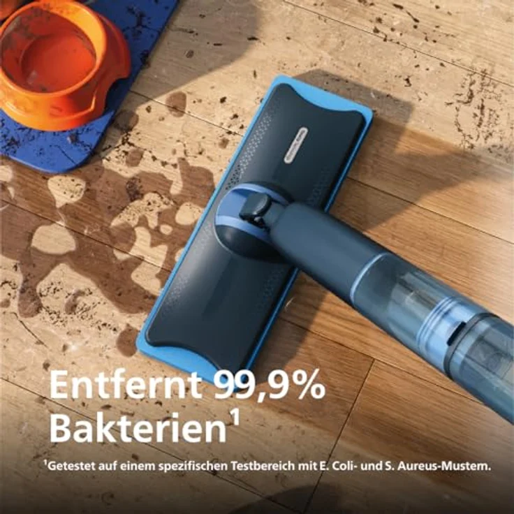 Philips OneUp 5000 Serie Elektrischer Wischmopp - 2X sauberere Böden², 2X schnelleres Wischen, Zwei Feuchtigkeitseinstellungen für Harte & empfindliche Böden, Kabellos mit 360° Drehgelenk (XV5113/01) – Bild 3
