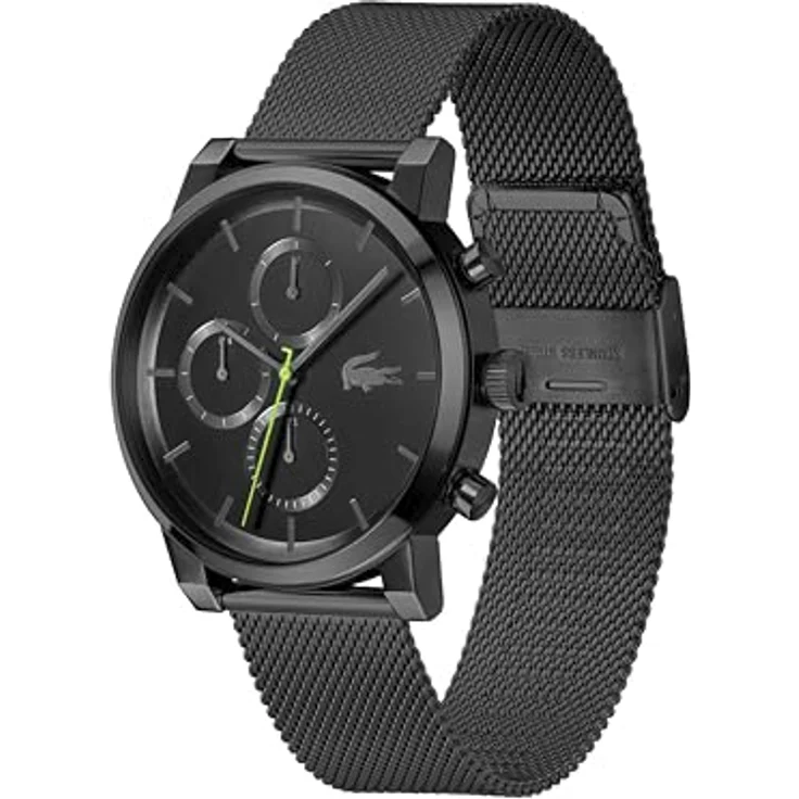 Lacoste Replay Multi Zifferblatt Quarz Uhr für Herren mit 44mm Edelstahl-Gehäuse, schwarzem Zifferblatt und schwarzem Edelstahl-Mesh-Armband - 2011411 – Bild 3