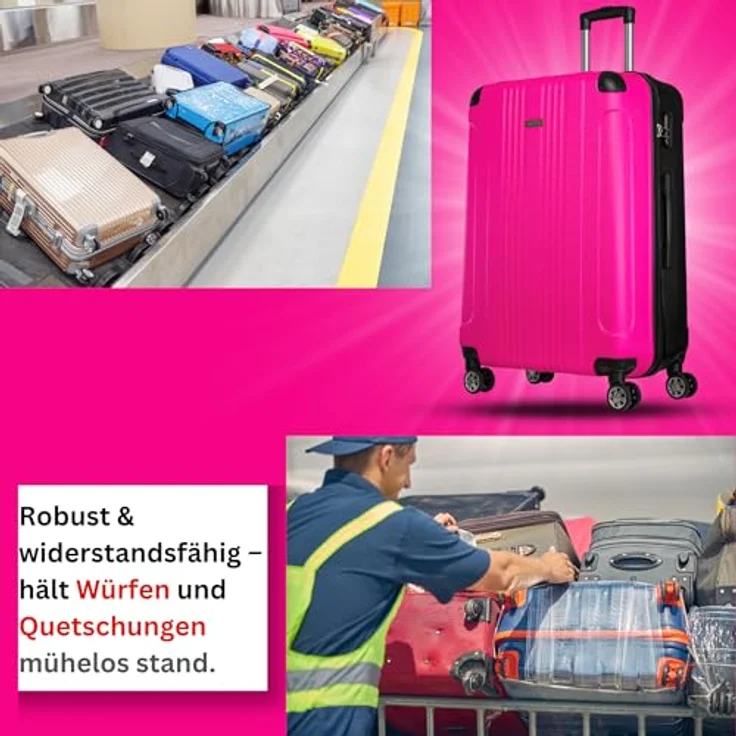 Nowi Lugano 4 Rollen Kofferset, 2-teilig, Schwarz, (70 l) – Bild 6