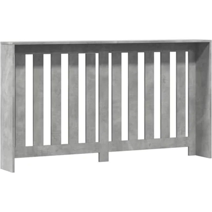 vidaXL Heizkörperverkleidung Betongrau, 149x20x82 cm Holzwerkstoff mit modernem Latten-Design und pflegeleichter Oberfläche – Bild 7
