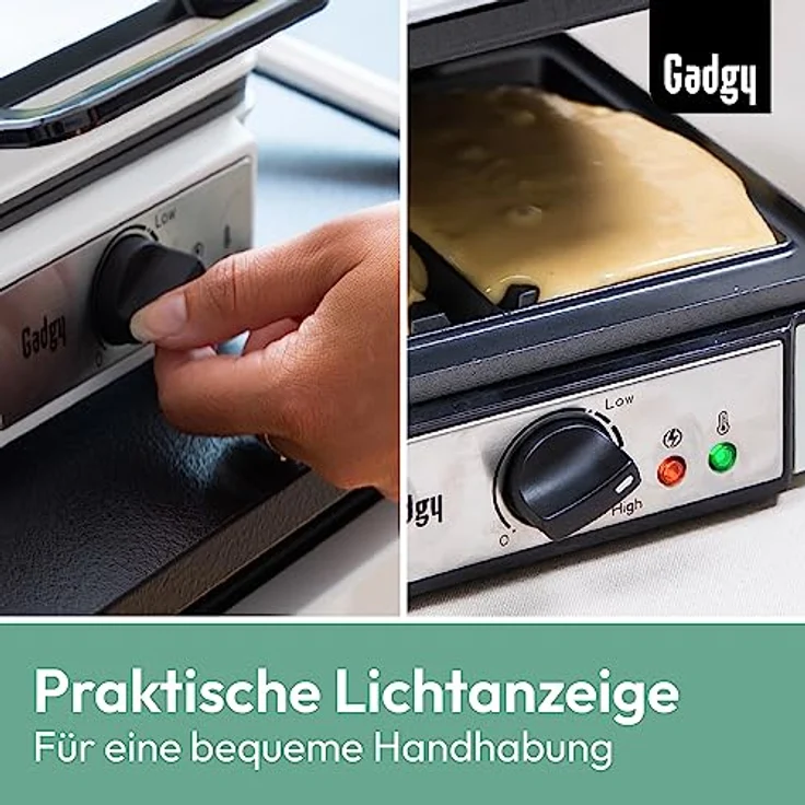 Waffeleisen | doppelwaffeleisen für 2 Waffeln | Schnelle und stabile Wärme, Leicht Zu Lagern | Waffeln Maschine Weiß | 1200 Watt | Waffle Maker Belgische Waffel durch Gadgy – Bild 5