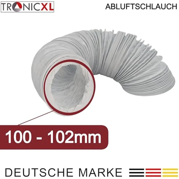 TronicXL PVC Abluftschlauch Ø 100 / 102mm 6m für Trockner 100er Klimaanlage Dunstabzugshaube Wäschetrockner Grow - Flexibler und stabiler Abluftschlauch, PVC Material - 100 / 102mm Durchmesser - 6m Länge – Bild 2