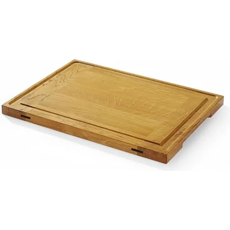 HENDI Servierbrett aus geöltem Eichenholz, 370x270x(H)20mm, stoß- und kratzfest, Premium-Qualität