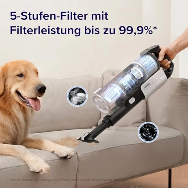 Levoit Akku-Hand-und Stielstaubsauger, 180,00 W, beutellos, Vakuum - LSV-V201-WEU, Turbo-Modus, Eco-Modus, weiß – Bild 6