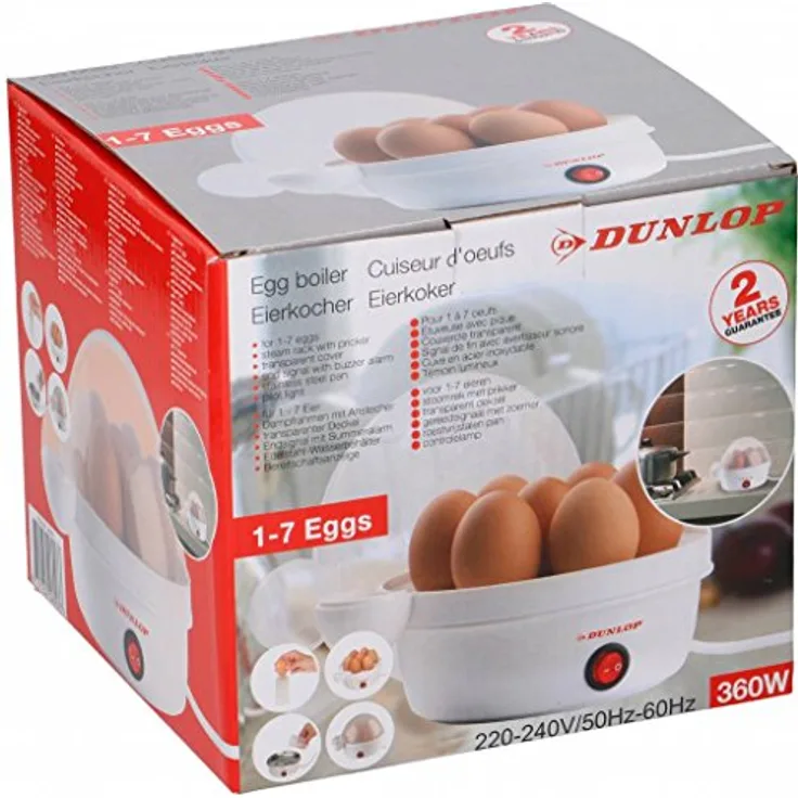 Dunlop 871125206003 Eierkocher-360W, Weiß