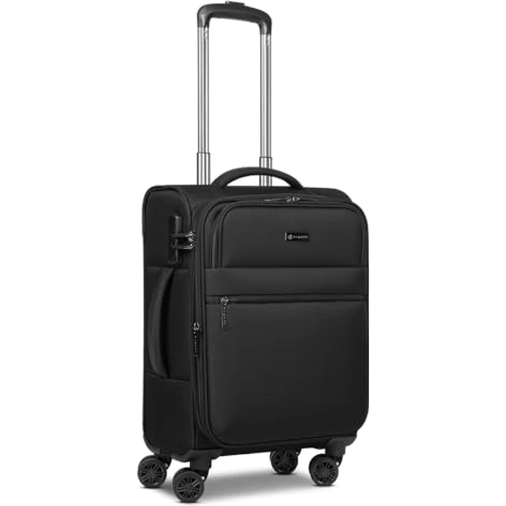 BUGATTI Valencia Soft Kabinen-Koffer, Erweiterbarer Cabin-Trolley 36.5 x 19.5 x 55cm aus hochwertigem Polyester, 35L Volumen, Doppelrolle, für Damen und Herren – Bild 1