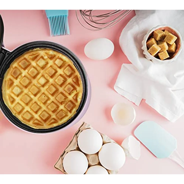 Bestron AMW500P Mini-Waffelautomat, Waffeleisen, 550W, Backampel, antihaftbeschichtet, rosa – Bild 6