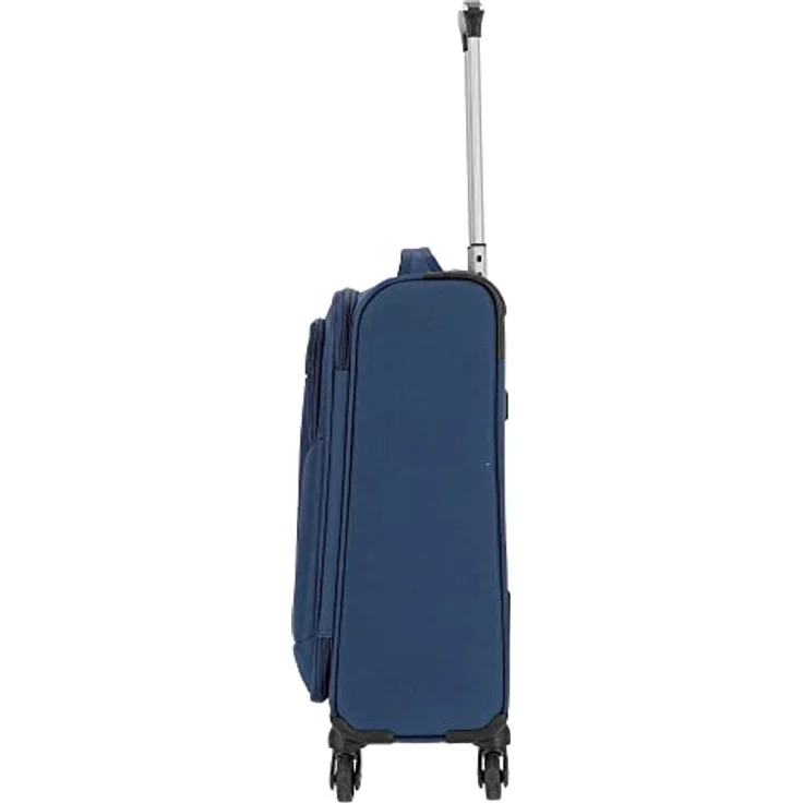 D&N Travel Line 6804 Koffer, 55 cm, 35L, blau, Bordgepäck Trolley mit Leichtlaufrollen und Teleskopgestänge – Bild 3