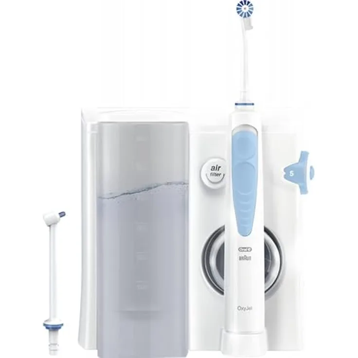 Oral B Oxyjet MD20 Power Munddusche mit 2 Ersatzaufsätzen, für gründliche Zahnreinigung und gesundes Zahnfleisch