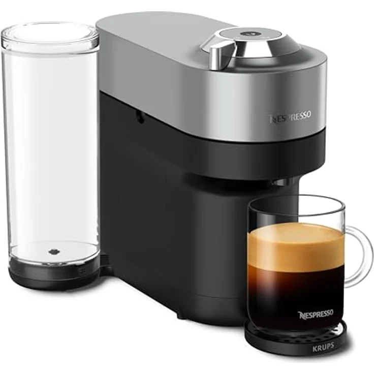Krups Nespresso-Kapsel-Automat XN930T Nespresso Vertuo Pop Plus titan, Kaffeekapselmaschine mit 5 Tassengrößen und One-Touch-System – Bild 1