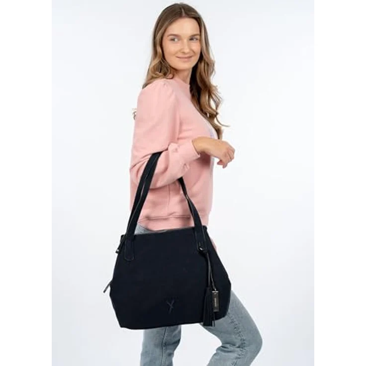 SURI FREY Shopper SFY Romy, Veganer Damen-Shopper aus Feinsynthetik, Lasercut-Optik, Uni-Design – Bild 4