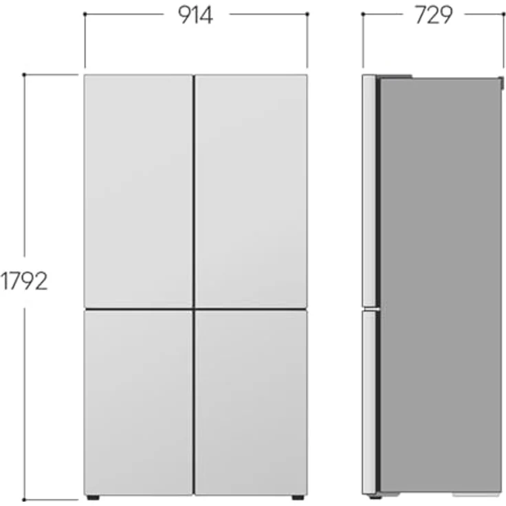 LG GML960EVBE Side-by-Side Kühlkombination Freistehend 641 l E Schwarz- Total NoFrost, LED-Innenbeleuchtung – Bild 9
