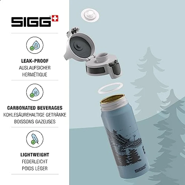 SIGG BRAVE EAGLE 0.6 L Trinkflasche ALU mit WMB ONE TOP, BPA frei, Auslaufsicher, Co# tauglich – Bild 3