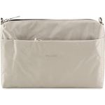 Picard Switchbag, Handtasche aus glänzendem Nylon, Beige mit Karabinerhaken und Schultergurt