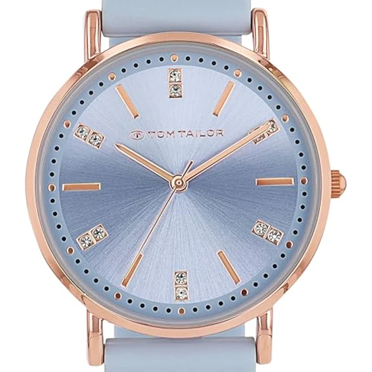Tom Tailor Damen Armbanduhr 2100502, Silikonband mit Kristall, Gold, wasserdicht 3 bar, in Uhren Geschenkbox – Bild 5