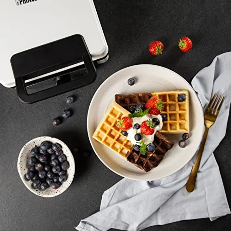 Princess Waffeleisen 132397, Belgische Waffelform, regelbare Heizstufe, 1200 Watt, 0,7m Kabellänge, 19,8x198cm Backform, antihaftbeschichtet – Bild 4