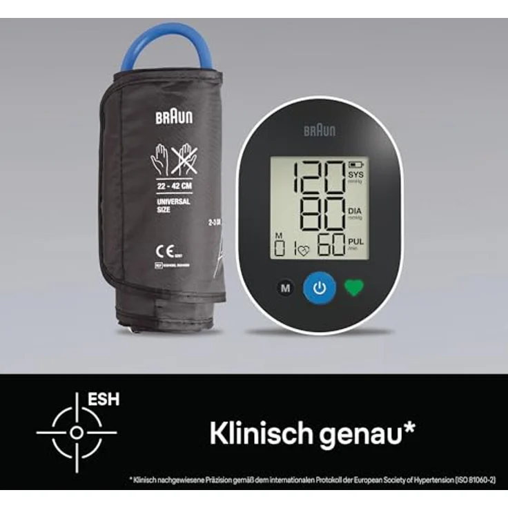 Braun ExactFit™ 2 Oberarm-Blutdruckmessgerät | Klinisch nachgewiesene Präzision | Farbcodierte Anzeige | Universalmanschette | BUA4050 – Bild 2