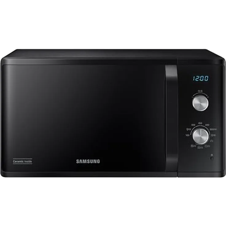 Samsung MG23K3614AK/E1 Mikrowelle mit Grill, 23 l, 800 W, TDS-System, Schwarz, Keramik-Innenausstattung und Grillrost