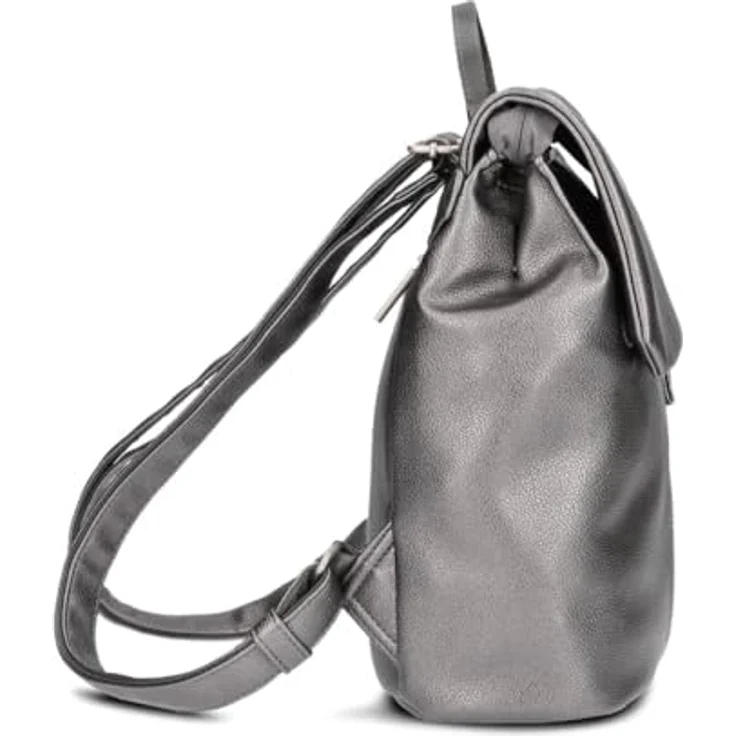 Zwei Mademoiselle.M City Rucksack, grau, 29 cm, 100% Polyurethan, 24 cm x 13 cm – Bild 4