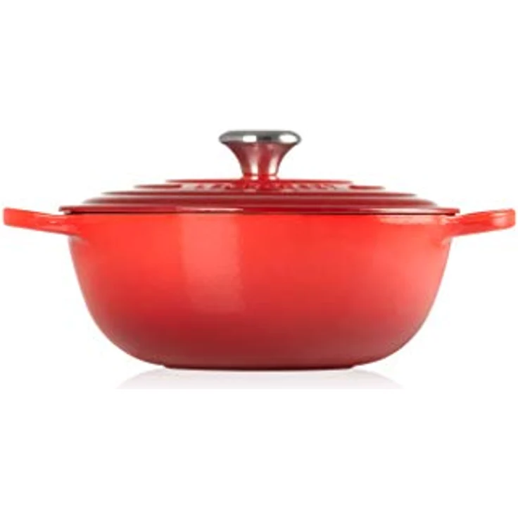 Le Creuset Signature Gusseisen-Bräter mit Deckel, Ø 26 cm, La Marmite, Rund, Für alle Herdarten und Induktion geeignet, Volumen: 4,1 l, Kirschrot – Bild 3