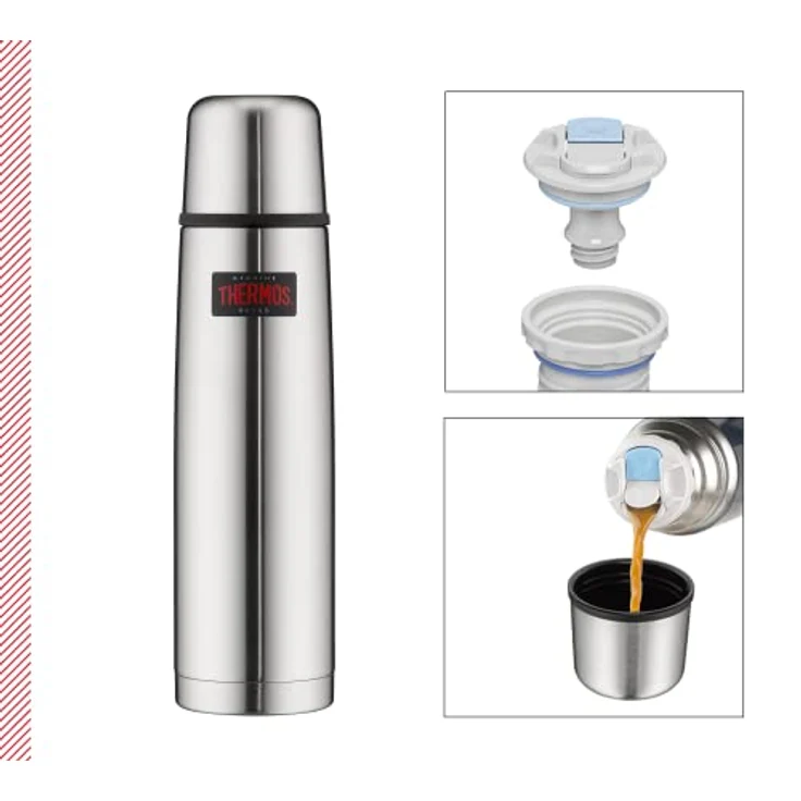 THERMOS 4019.205.100 Thermosflasche Light & Compact, Edelstahl mattiert 1,0 l, Spülmaschinenfest, 24 Stunen heiß, 24 Stunden kalt – Bild 2