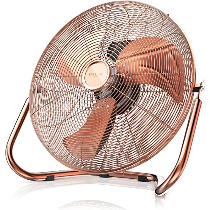 Brandson Windmaschine Retro Stil - Ventilator in Kupfer - Standventilator 30cm - Tischventilator Bodenventilator - hoher Luftdurchsatz - robuster Stand - stufenlos neigbarer Ventilatorkopf - Kupfer – Bild 3