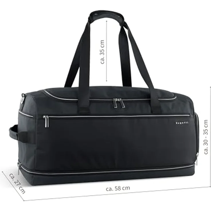 bugatti Sera Weekender Reisetasche 58 cm, anthrazit, 100% Polyester, ideal für Reisen – Bild 2