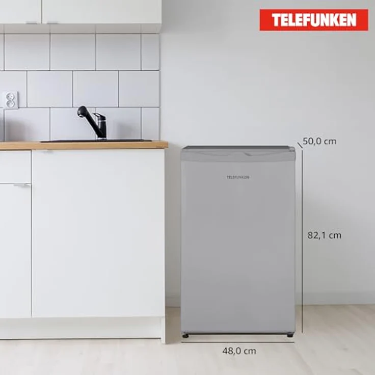 Telefunken Kühlschrank CF-33-101-S2, freistehend mit 89 Litern und 12 Litern Eiswürfelfach, silber – Bild 5