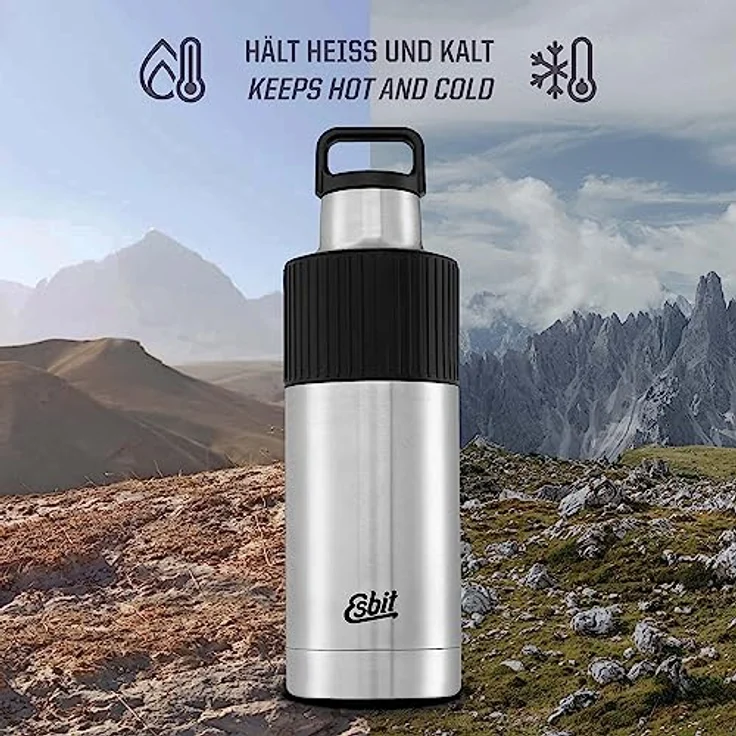 Esbit Isolierflasche SCULPTOR Standard Mouth 1,0 L stahl m. Silikonmanschette – Bild 3