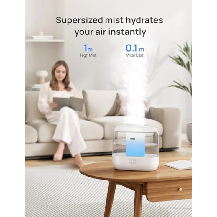 DREO Smart Luftbefeuchter für Schlafzimmer, 4L oben befüllbar, Ultraschall, Öl Diffusor, Nachtlicht, 36 Stunden Laufzeit, leiser Betrieb – Bild 4