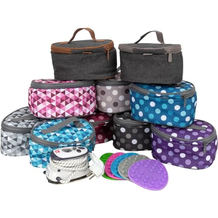 Semplix Prym Mini-Dampfbügeleisen Bundle, Reisebügeleisen mit Tasche und Silikonablage anthrazit/grau, 343 W – Bild 9