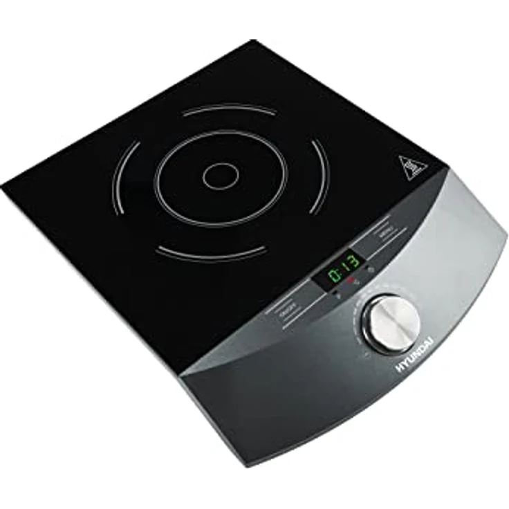 Hyundai Einzel-Induktionskochplatte IND133, 1800W, LED-Display, Thermostat, Temperatureinstellung, schwarz – Bild 4