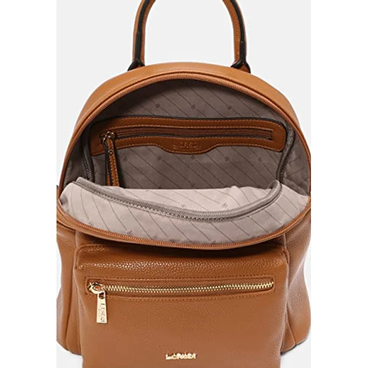 L.Credi Budapest City Rucksack, 28 cm, Kunstleder, braun, 28 x 13 x 23 cm – Bild 4