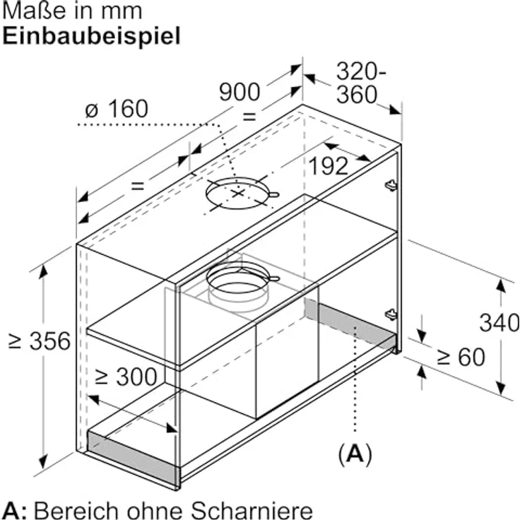 Bosch Serie 6 DBB97DP60, Integrierte Designhaube 90 cm, Klarglas schwarz bedruckt, Mattschwarz, Abluft- und Umluftbetrieb, Silence Drive, Home Connect, dimmbare LED-Beleuchtung – Bild 15