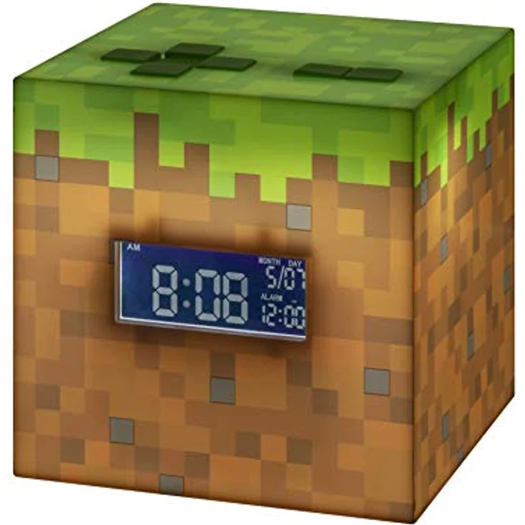 Paladone Minecraft Wecker mit Offizieller Sonnenaufgang Musik, 13 x 13 – Bild 1