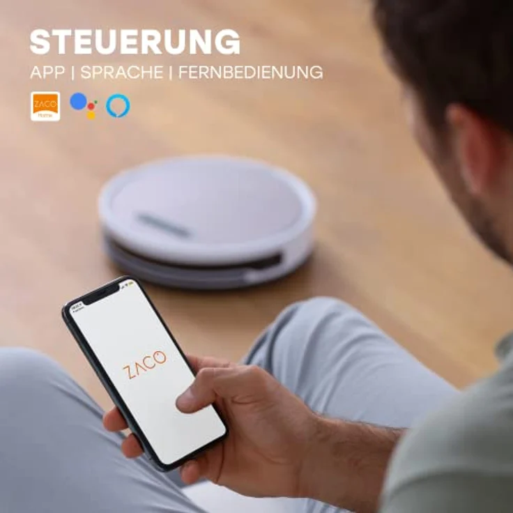 Zaco V6 Saugroboter mit Wischfunktion, 600ml beutelloser Staubtank oder 1000ml Staubbeutel, App- und Sprachsteuerung – Bild 5
