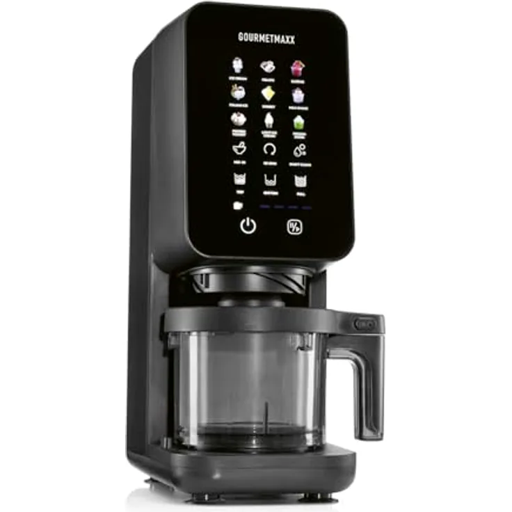 GOURMETmaxx Eismaschine SmoothUp Touch, 700 Watt, 9 Programme, LED Display, inkl. 2 Becher