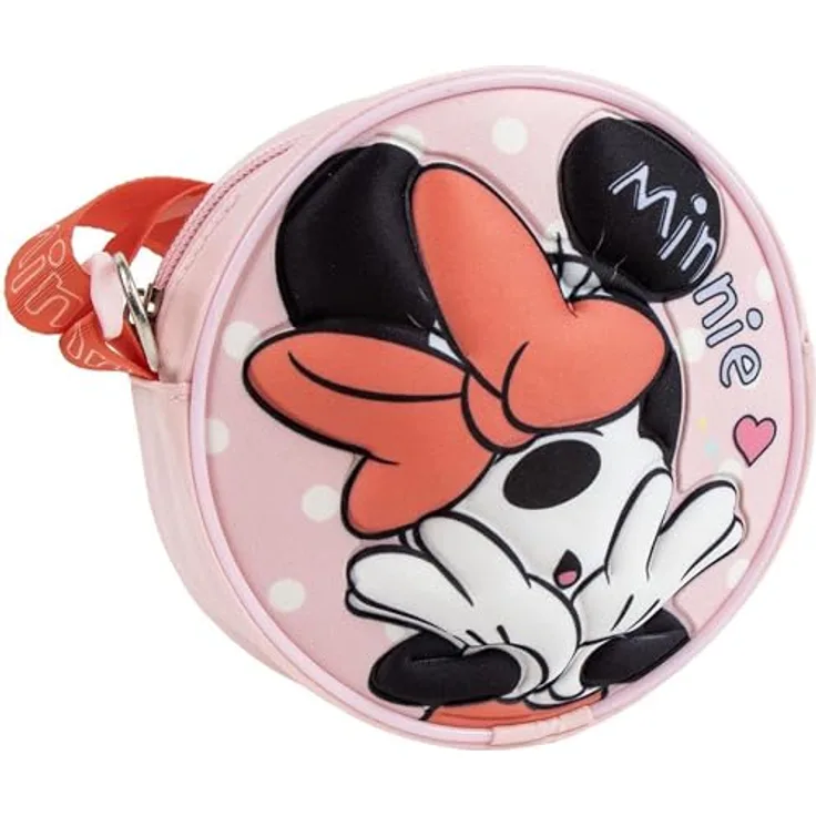 Cerda Umhängetasche Disney Minnie, kompakte Satchel Kinder Tasche aus 100 % Polyester, 13x13x4 cm, verstellbarer Schulterriemen, leicht (220 g)