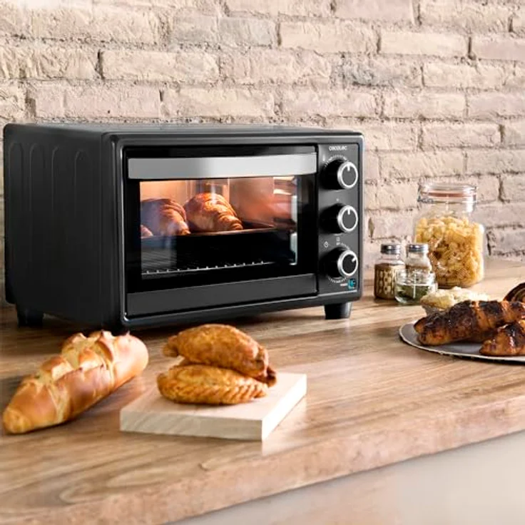 Cecotec Tischofen Bake&Toast 2300 Black, 23 L, Leistung 1500 W, bis zu 230ºC, 3 Heizmodi: Grill, Unterhitze und kombiniert, Doppeltür aus Glas, Timer 60 Minuten, Krümelschublade – Bild 3