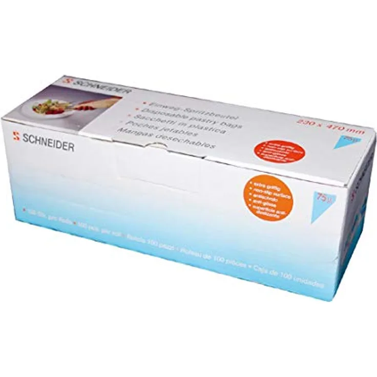 Schneider GT124 Einweg Gebäck Staubbeutel, 47 cm, Blau (100 Stück)