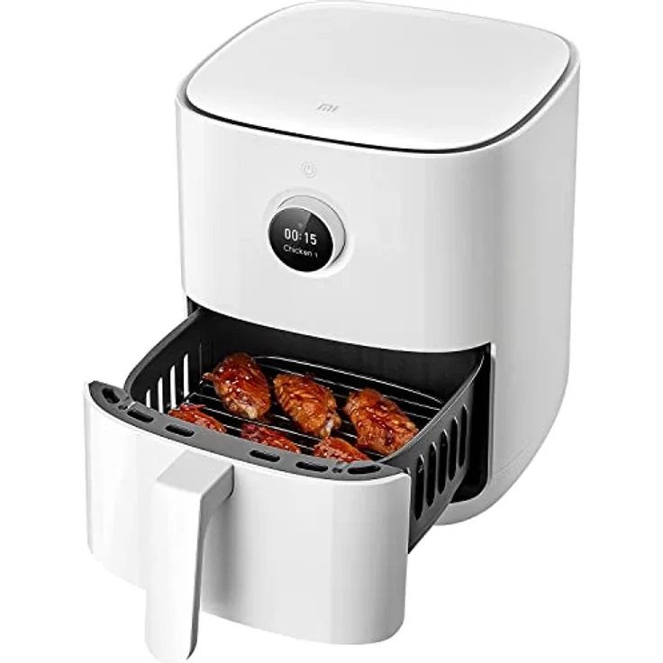 Xiaomi Mi Smart Air Fryer 3,5L Heißluftfritteuse mit OLED Display & optionaler iOS/Android Mi Home App, 1.500 W, 3,5 Liter, 40°-200°C, Timerfunktion, spülmaschinenfest, Google Assistant kompatibel