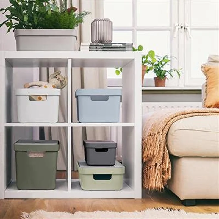 SUNWARE perfectly organised Sigma Home Aufbewahrungsbox 9L grau, modische Vorratsdose für Spielzeug und Handarbeiten – Bild 2
