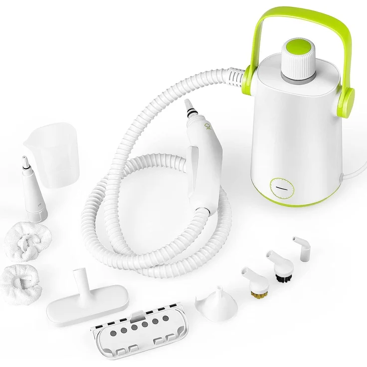 Goplus Hand Dampfreiniger 1000W, tragbarer Druckdampferzeuger Reinigungsmaschine 300ml Wasserkapazität, Haushaltsdampfbesen mit Zubehörteilen, Grün
