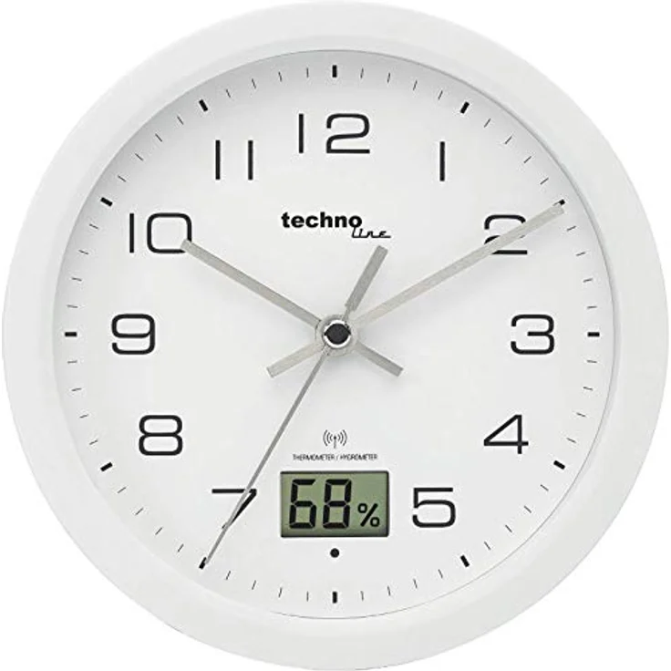 Technoline Funkwanduhr WT3100 weiß, Luftfeuchtigkeitsanzeige mit 16.80 cm Durchmesser – Bild 1